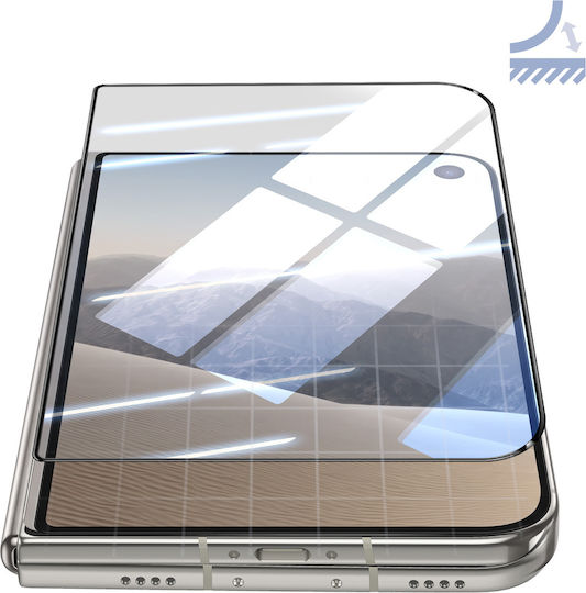 Avizar Folie de Sticlă Călită pentru Ecranul Exterior iPhone Duo 9h Antizgârieturi Neagră Transparentă