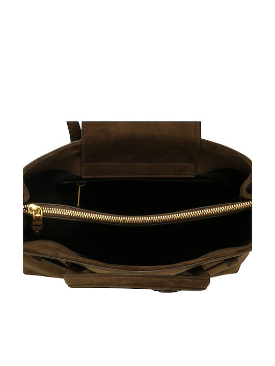Khakifarbene Damen-Schultertasche