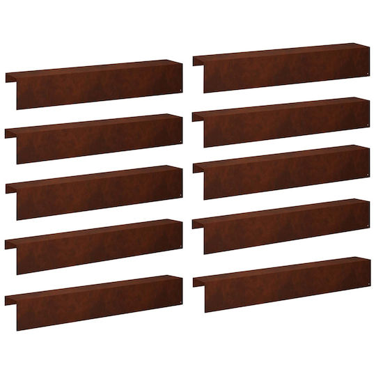 Garden Covering Profiles 10 Pcs 100 x 15 x 15 cm 8012975 Rusty
