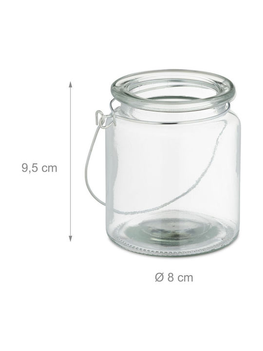 Relaxdays Set de Sfeșnice din Sticlă pentru Lumânări Pastilă, Transparent, 9,5x8 cm, 12 Bucăți