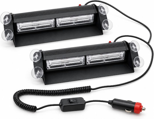 Professional Double Blue Windshield Beacon for Vehicle Strobe Warning Light 12/24V 72 Super COB LED 16000 lm TC-618