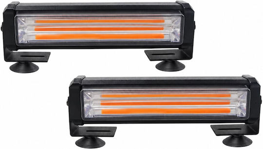 Professional Double Windshield-Mounted Car Beacon Orange Strobe Warning Light 12/24v 56 Ultracob LED 14000lm Tc-620