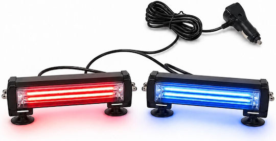 Professional Dual Windshield Car Beacon Red-Blue Strobe Signal Light 12/24V 56 Ultracob LED 14000lm Tc-619