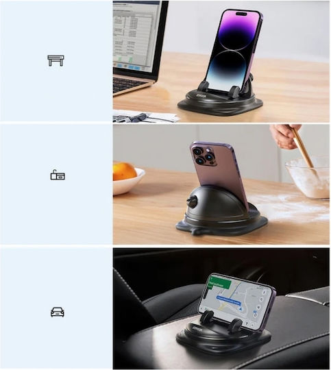 Suport Joyroom pentru Telefon cu Ventuză pentru Mașină, Birou și Acasă, Negru Joyroom