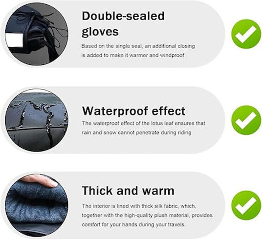 Waterproof Motorcycle Hand Covers 2pcs Reflective Stripes