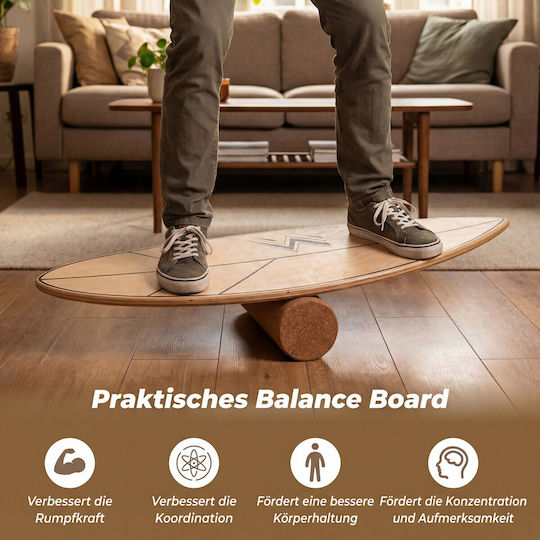 Costway Balance Board 29x77cm with 35cm Diameter