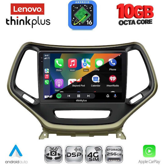 Lenovo Auto-Audiosystem für BMW X2 / X6 Jeep Cherokee 2014–2026 (Bluetooth/USB/WiFi/GPS/Apple CarPlay/Android Auto) mit 10-Zoll-Touchscreen