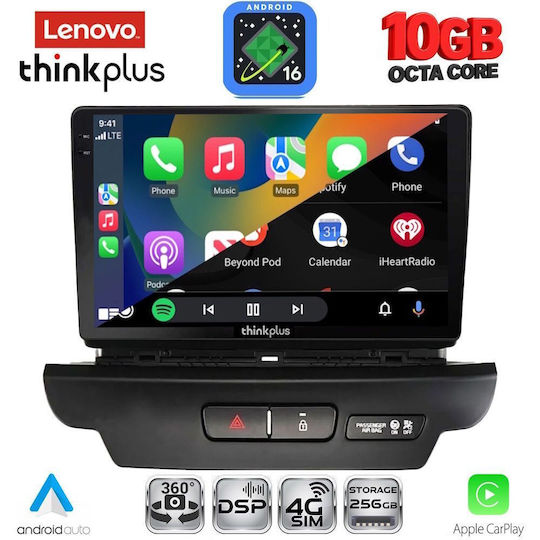Lenovo Auto-Audiosystem für BMW X2 / X6 Kia Ceed / XCeed 2018-2022 (Bluetooth/USB/WiFi/GPS/Apple-Carplay/Android-Auto) mit 9" Touchscreen