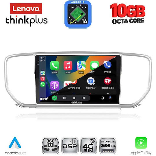 Lenovo Auto-Audiosystem für BMW X2 / X6 und Kia Sportage 2018–2021 (Bluetooth/USB/WiFi/GPS/Apple CarPlay/Android Auto) mit 9-Zoll-Touchscreen