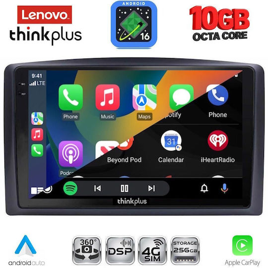 Lenovo Auto-Audiosystem für Mercedes-Benz Vito / Viano BMW X2 / X6 2015–2022 (Bluetooth/USB/WiFi/GPS/Apple CarPlay/Android Auto) mit 10"-Touchscreen