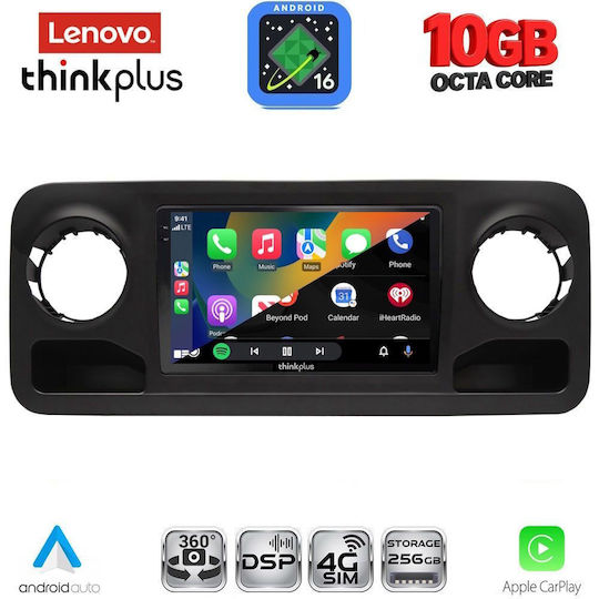 Lenovo Autoradio für Mercedes-Benz Sprinter BMW X2 / X6 2018–2026 (Bluetooth/USB/WLAN/GPS/Apple CarPlay/Android Auto) mit 10-Zoll-Touchscreen