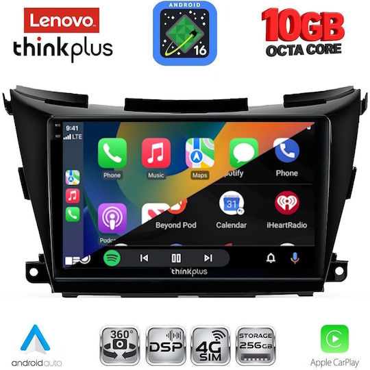 Lenovo Auto-Audiosystem für BMW X2 / X6 und Nissan Murano 2017–2025 (Bluetooth/USB/Wi-Fi/GPS/Apple CarPlay/Android Auto) mit 9-Zoll-Touchscreen