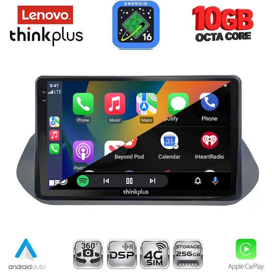Lenovo Auto-Audiosystem für BMW X2 / X6 Nissan Qashqai 2021–2024 (Bluetooth/USB/WiFi/GPS/Apple-CarPlay/Android-Auto) mit 10"-Touchscreen