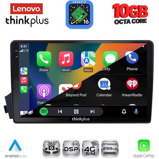 Lenovo Auto-Audiosystem für BMW X2 / X6 SsangYong Actyon / Kyron 2006–2015 (Bluetooth/USB/WiFi/GPS/Apple CarPlay/Android Auto) mit 9-Zoll-Touchscreen