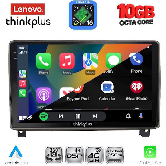 Lenovo Auto-Audiosystem für Peugeot 407 BMW X2 / X6 2004–2011 (Bluetooth/USB/Wi-Fi/GPS/Apple-CarPlay/Android-Auto) mit 9-Zoll-Touchscreen