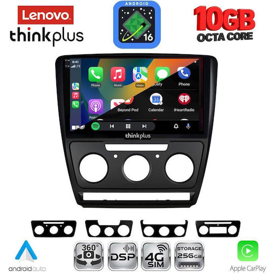 Lenovo Auto-Audiosystem für BMW X2 / X6 und Skoda Octavia 2005–2012 (Bluetooth/USB/Wi-Fi/GPS/Apple CarPlay/Android Auto) mit 10-Zoll-Touchscreen