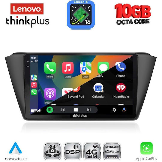 Lenovo Auto-Audiosystem für BMW X2 / X6 und Skoda Fabia 2015–2022 (Bluetooth/USB/WiFi/GPS/Apple CarPlay/Android Auto) mit 9-Zoll-Touchscreen