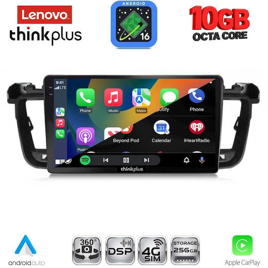 Lenovo Auto-Audiosystem für Peugeot 508 BMW X2 / X6 2010–2016 (Bluetooth/USB/WiFi/GPS/Apple CarPlay/Android Auto) mit 9-Zoll-Touchscreen