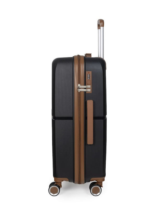 Newcom Hard Black Suitcases with Maximum Height 67 cm and 4 Wheels Set of 2 Pcs