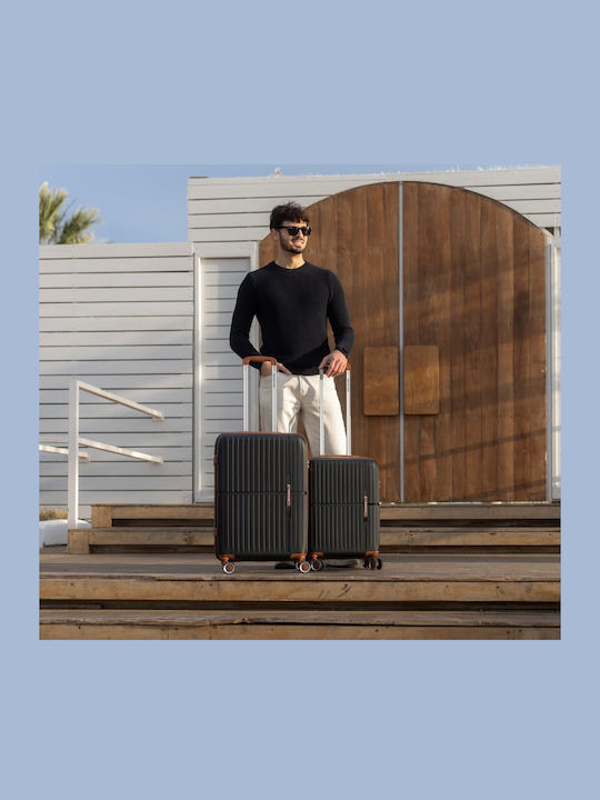 Newcom Hard Black Suitcases with Maximum Height 67 cm and 4 Wheels Set of 2 Pcs