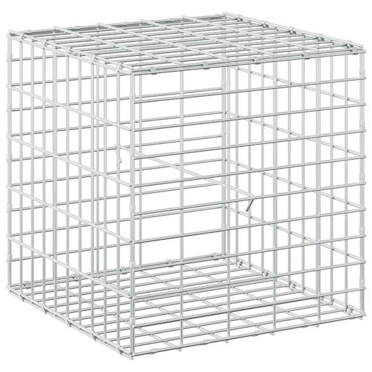 vidaXL Steel Gabion Basket for Garden Fencing 50x50x50 cm Silver