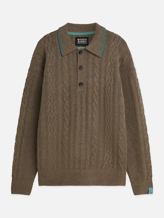 Langarm-Pullover in Braun