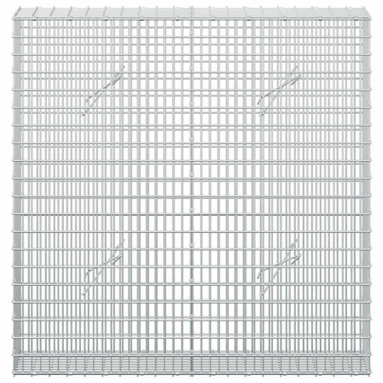 vidaXL Steel Gabion Box for Garden Fence 100x20x100 cm Silver