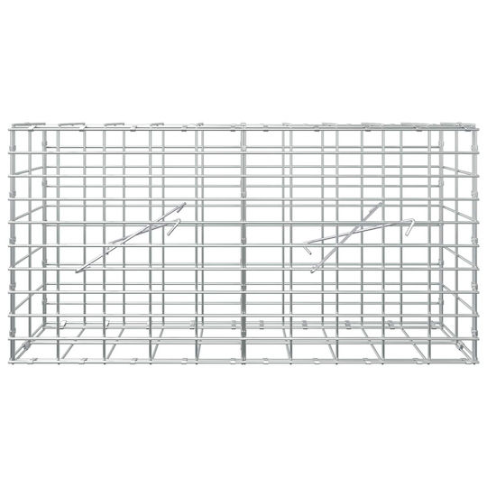 vidaXL Steel Gabion Box for Garden Fence 100x10x50 cm Silver