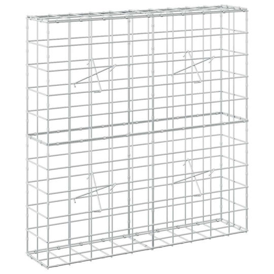vidaXL Steel Gabion Box for Garden Fencing 100x20x100 cm Silver