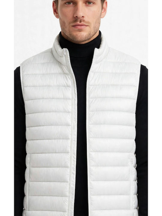 Sleeveless Bomber Jacket White