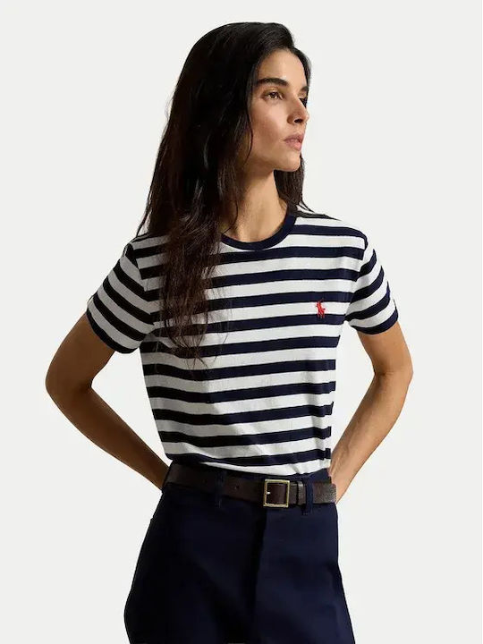 Γυναικείο T-shirt Ριγέ Μπλε Λευκο