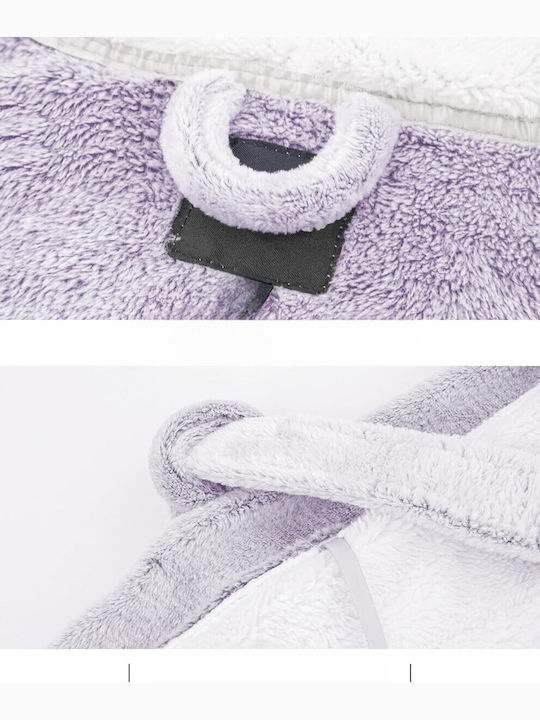 Premium Γυναικείο Μπουρνούζι με Κουκούλα Purple