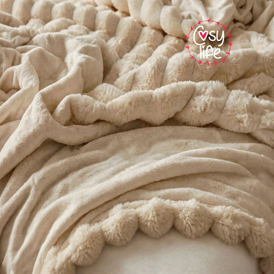 Cosy Life Super Double Sherpa Comforter 220x240 cm Beige Cosy Life Super Double Sherpa Comforter 220x240 cm Beige
