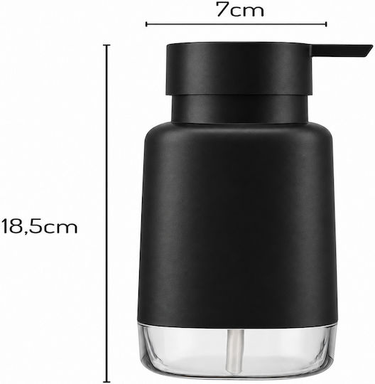 Femmit Bathroom Accessory Set 2 Pieces Liquid Soap Dispenser & Toothbrush Holder Black Minimalist