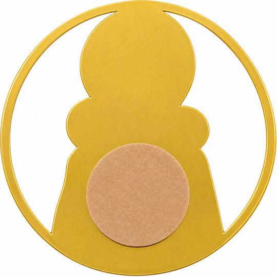 Metal Icon of Saint Anne and the Virgin Mary Self-Adhesive Gold 5.1 Cm Saint Anne Virgin Mary Icon