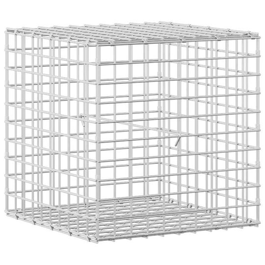 vidaXL Steel Gabion Basket for Garden Fence 50x50x50 cm Silver