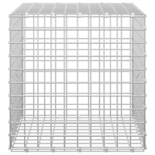 vidaXL Steel Gabion Basket for Garden Fence 50x50x50 cm Silver