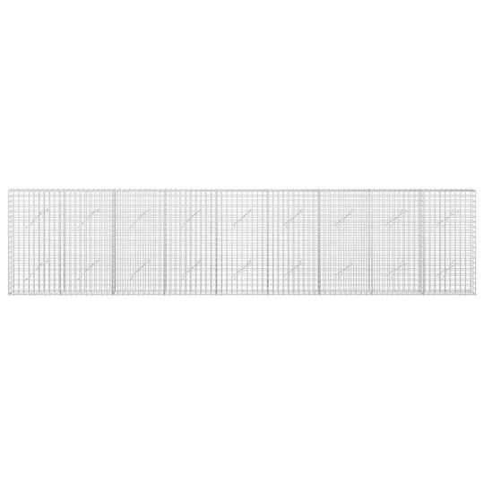 vidaXL Steel Gabion Box for Garden Fence 5x5x100 cm Silver