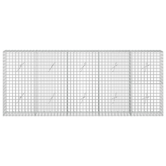 vidaXL Steel Gabion Box for Garden Fencing 5x5x100 cm Silver