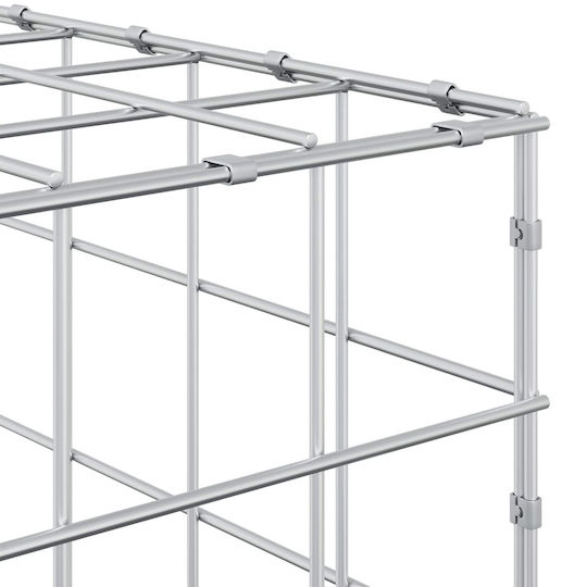 vidaXL Steel Gabion Basket for Garden Fencing 5x5x50 cm Silver