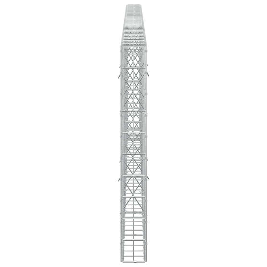 vidaXL Steel Gabion Basket for Garden Fence 10x10x100 cm Silver