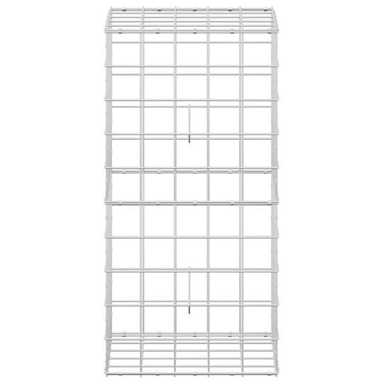 vidaXL Steel Gabion Box for Garden Fence 50x50x100 cm Silver