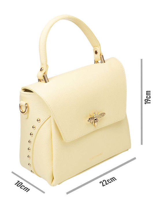 Olivia Gelbe Damen Schulter-/Handtasche aus Leder