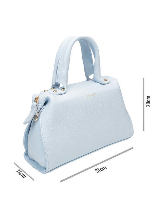 Nicoleta Leather Women's Shoulder Bag Light Blue