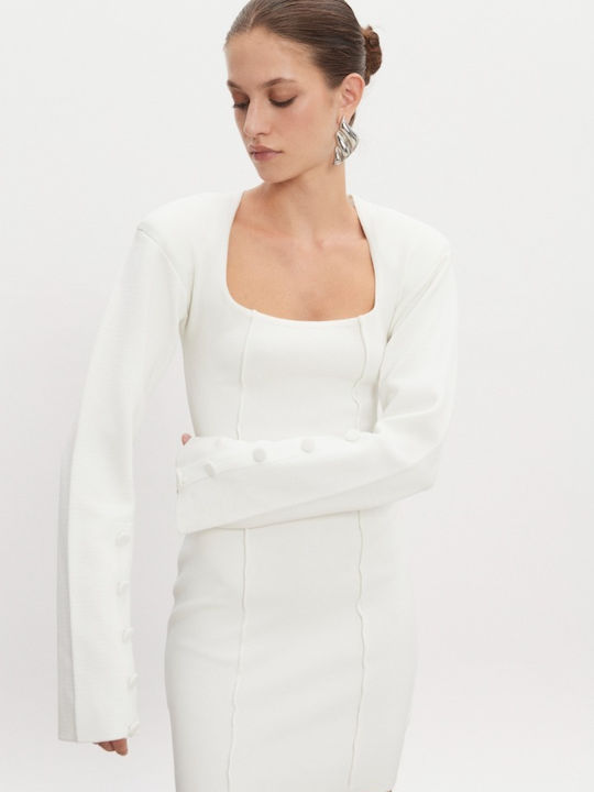 Мини Вечерна Рокля-Риза Off White