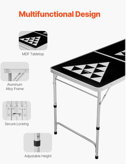 Vevor Folding Aluminum Camping Table Black