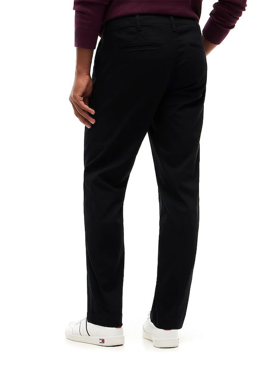 Tommy Hilfiger Pantaloni Chino Bărbați Elastici Regular Fit Negri