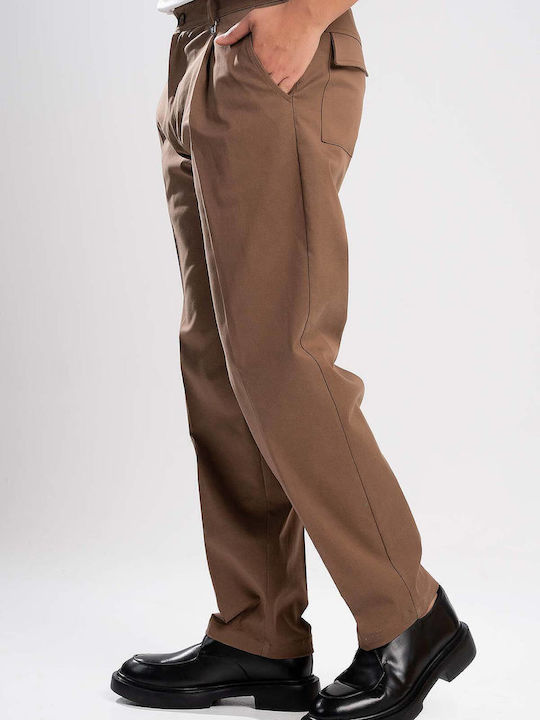 Men's Trousers with Straight Leg Style Moka