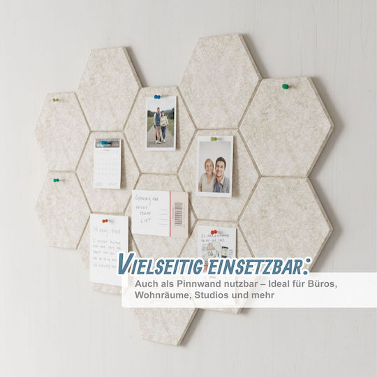 Panouri Acustice Hexagonale Autoadezive Bej 30 × 26 × 0,9 Cm Set Număr Nespecificat