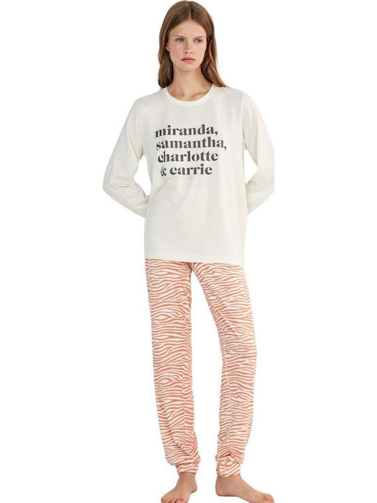 Gisela Winter Women's Ecru Pyjama Set